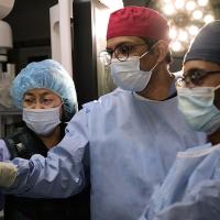 Columbia Structural Heart and Valve Center team review imaging on monitor